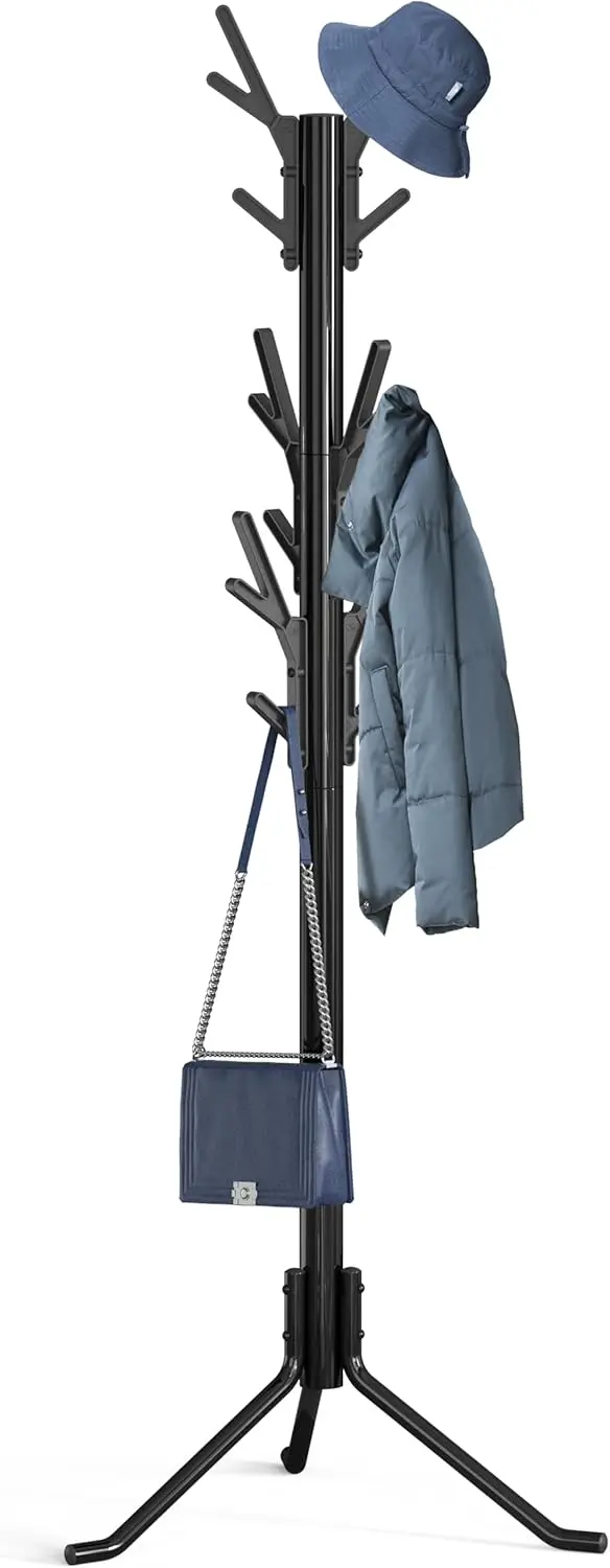 

Вешалка для одежды и головных уборов в форме дерева с 18 крючками для прихожей, спальни, коридора, черная