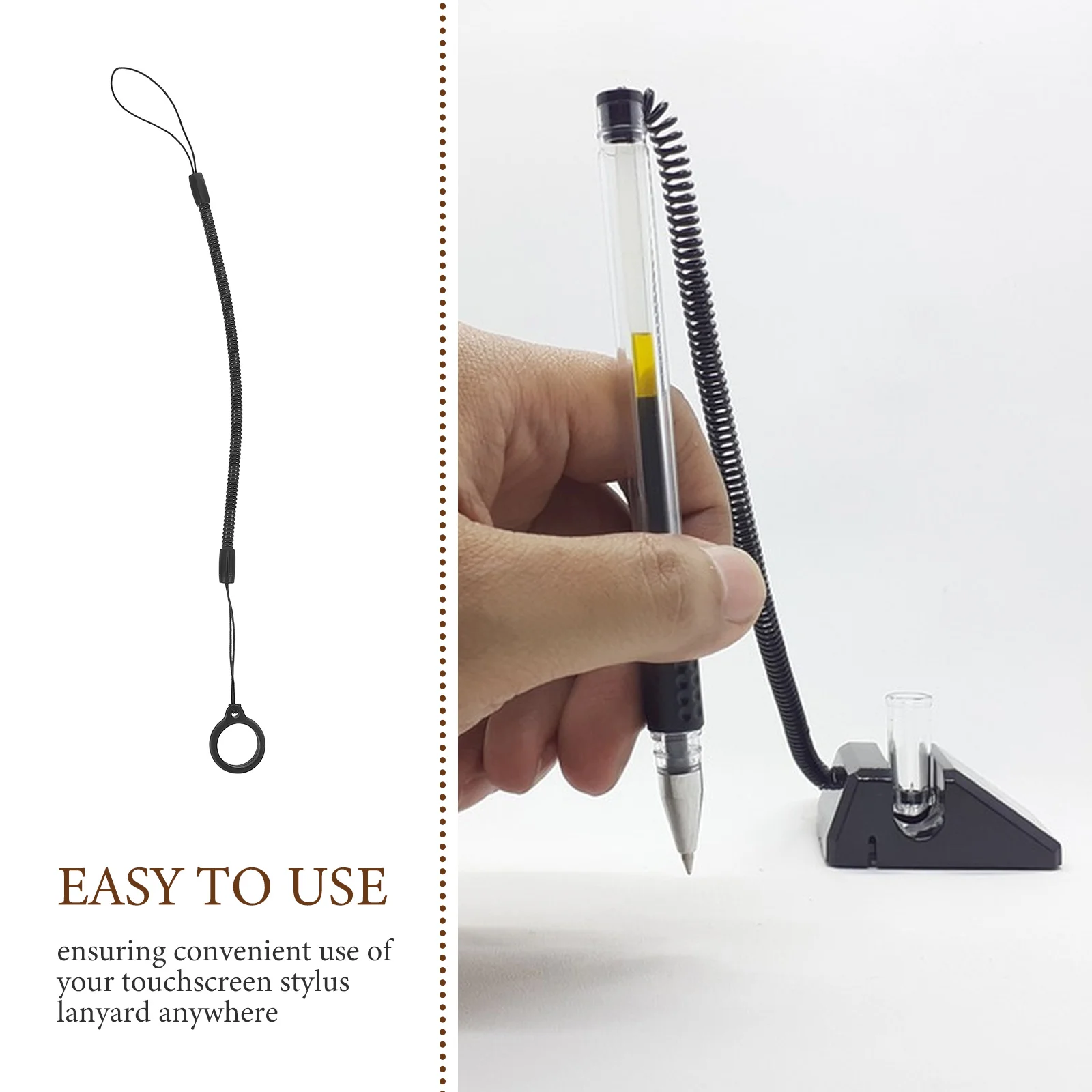 

8pcs Anti-Loss Stylus Lanyard Coiled Pen Tether For Tablet Touchscreen Spring Rope Handwriting Pen Clip Durable Stylus Cord