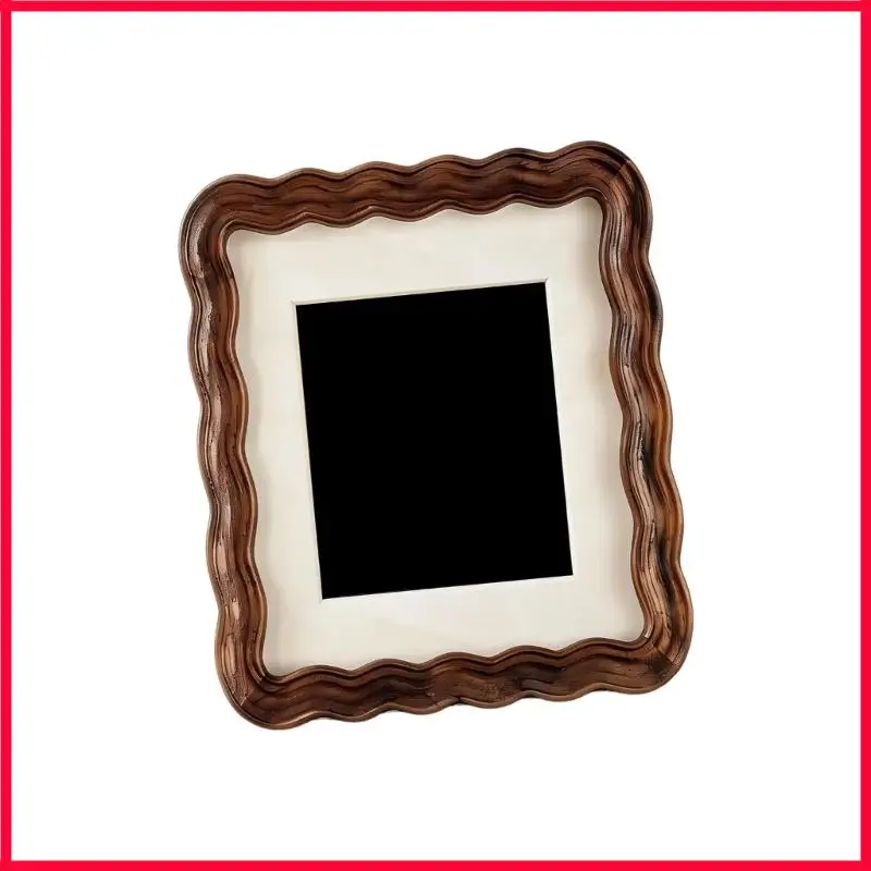 XX9B Rounded Border Photo Frame with Flowing Lines and Light Inner Border for Desk, Shelf, or Wall Presentation of Art