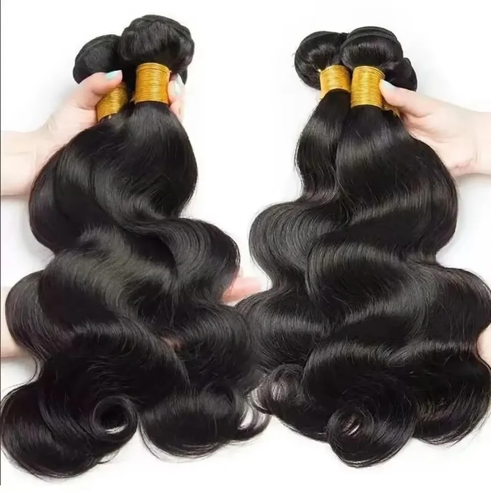 Paquetes de cabello humano brasileño con onda natural, 10-40 pulgadas, Remy virgen, 1/3/4 piezas, color natural 3