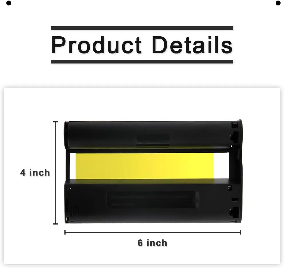 Ink Cartridge Cassette Film KP-108IN KP108IN RP-108IN 4*6 inch Compatible for Canon Selphy CP Series CP1300 CP1200 CP1000 Photo