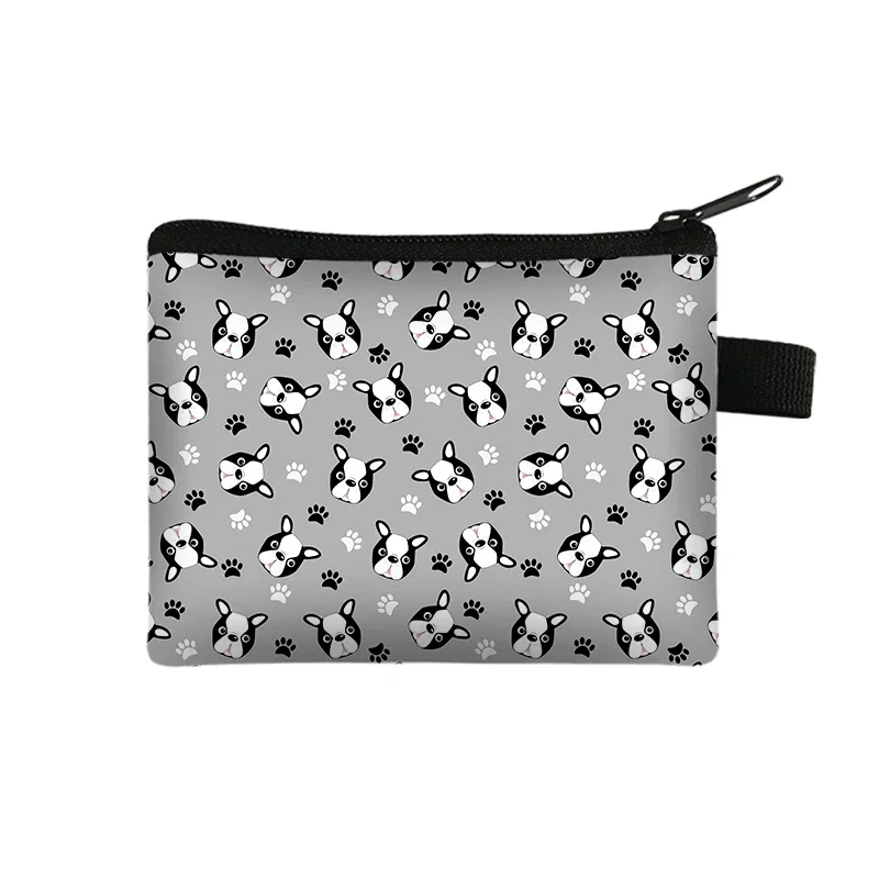 Monedero con estampado de perro Bichon / Frise Beagle / Boston Terrier, tarjetero de identificación para mujer, Mini monedero, cartera informal de regalo