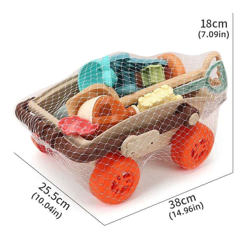 Juego de juguetes de playa para niños, carrito para niños pequeños, cubo de arena plegable, juego de palas, bolsa de malla, moldes de arena, caja de arena para niños, 23 Uds.