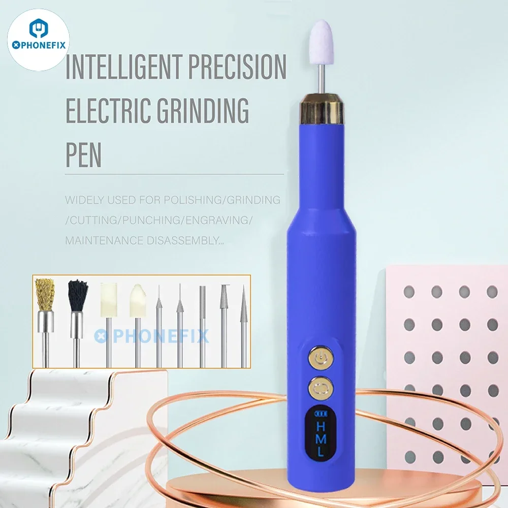 PHONEFIX HW-013 Intelligent Portable Electric Polishing Pen Cordless Grinding Machine for CPU Chips Cutting Carving Repair Tool