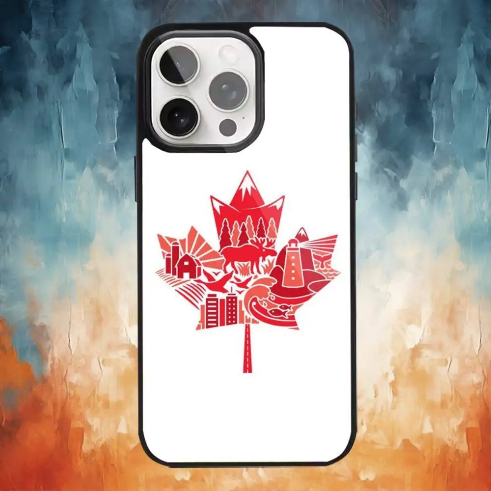Coque de téléphone avec papier peint drapeau du Canada, étui magnétique pour iPhone17,16,15,14,13,12,11 Plus,Pro Max, chargement sans fil Magsafe