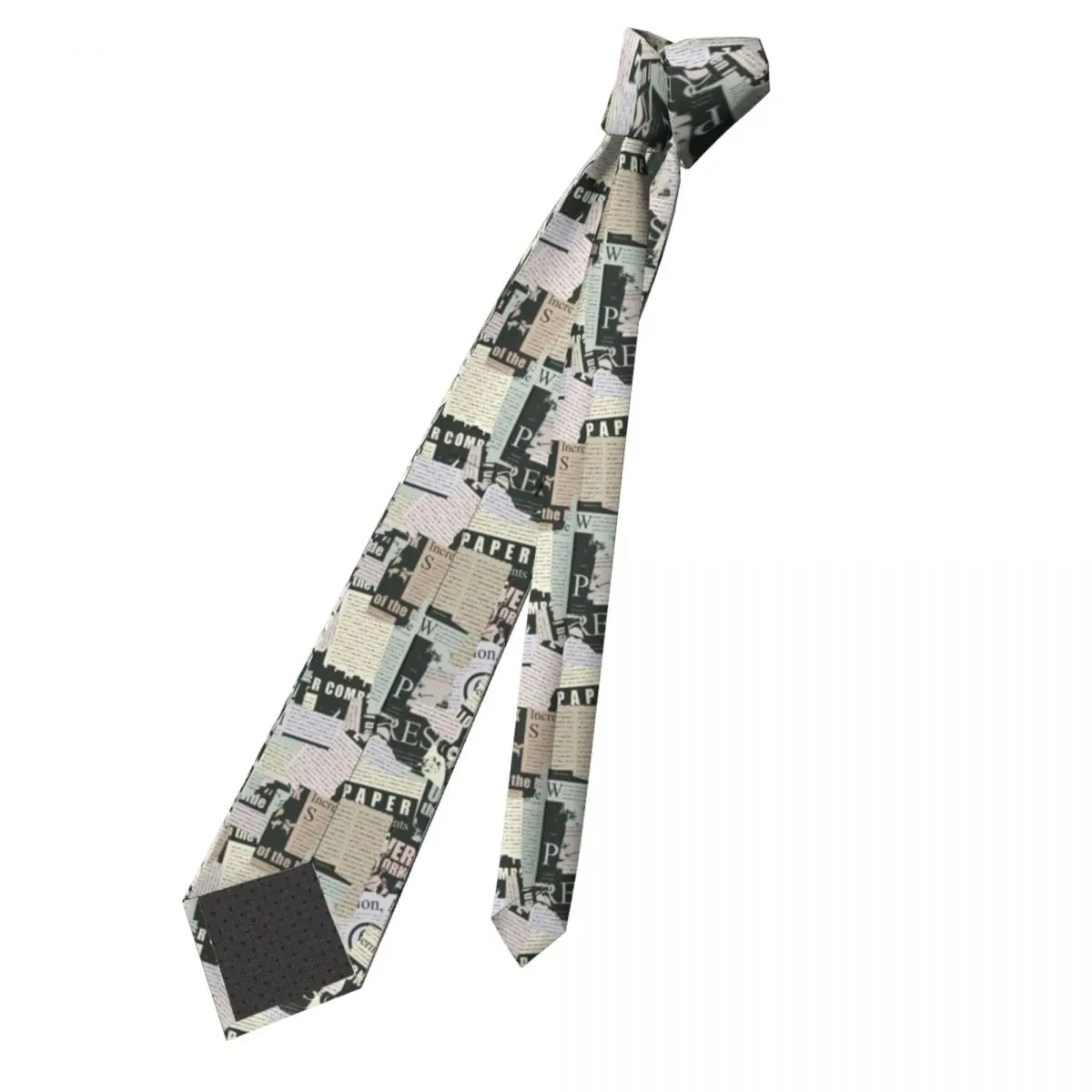 Abstract Newspaper Magazine Clippings Necktie Men Women Polyester 8 cm Neck Ties Skinny Classic Suits Accessories Cravat Wedding