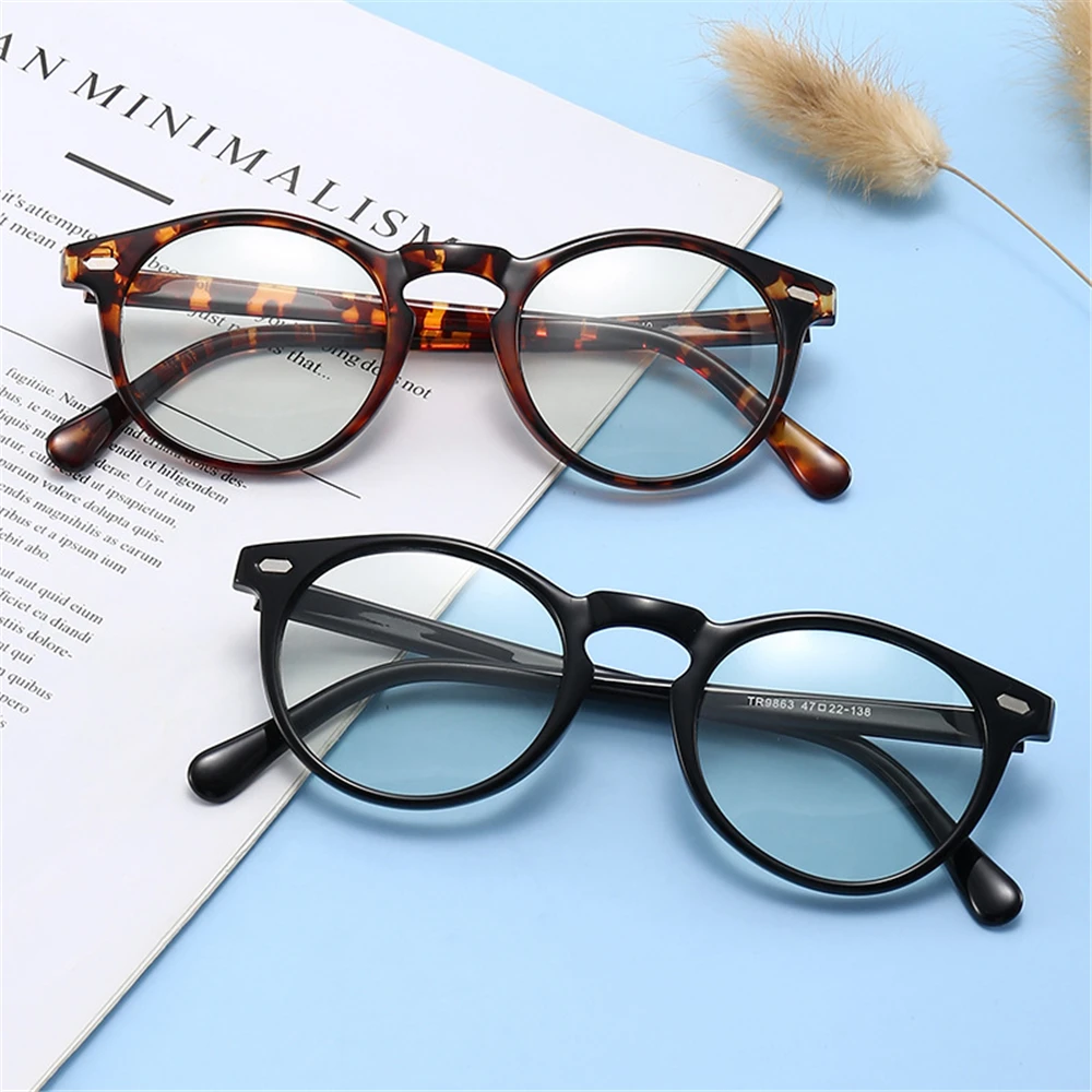 VIVIBEE Square Classic Blue Light Blocking Glasses Men Photochromic  Computer Anti Ray Filter Color Change Male Eyeglasses