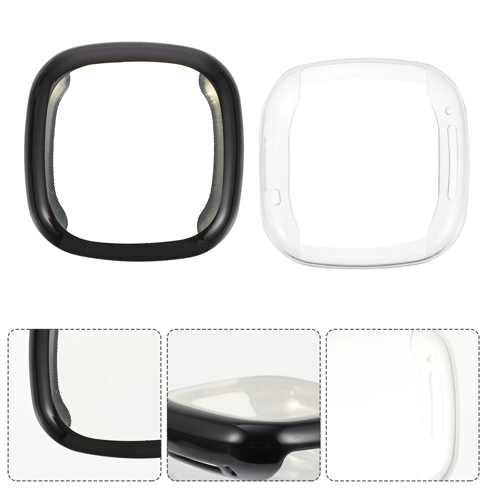 

4Pcs Electroplated Watch Screen Bumper Case Full Protective Shell Compatible 3 Smartwatch Tpu Protector Watch Screen Case