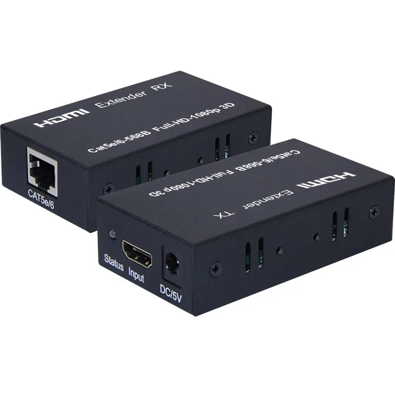 HD 60 متر HDMI Rj45 موسع 1080p مستقبل ومرسل الصوت والفيديو عبر القط 5e CAT6 كابل إيثرنت لأجهزة الكمبيوتر المحمول إلى شاشة التلفاز