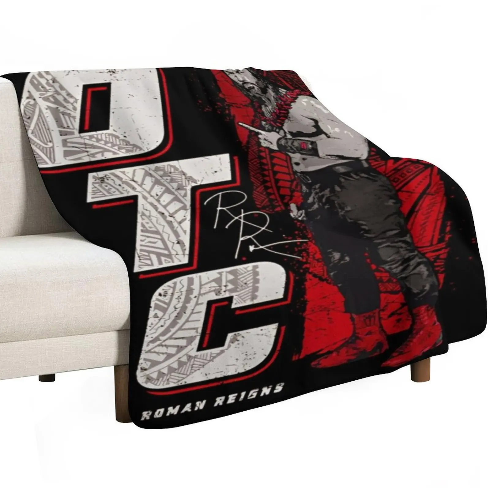 Roman Reigns OTC Throw Blanket Sofa Throw Thermal Soft Beds Multi-Purpose Luxury Designer Flannel Blankets