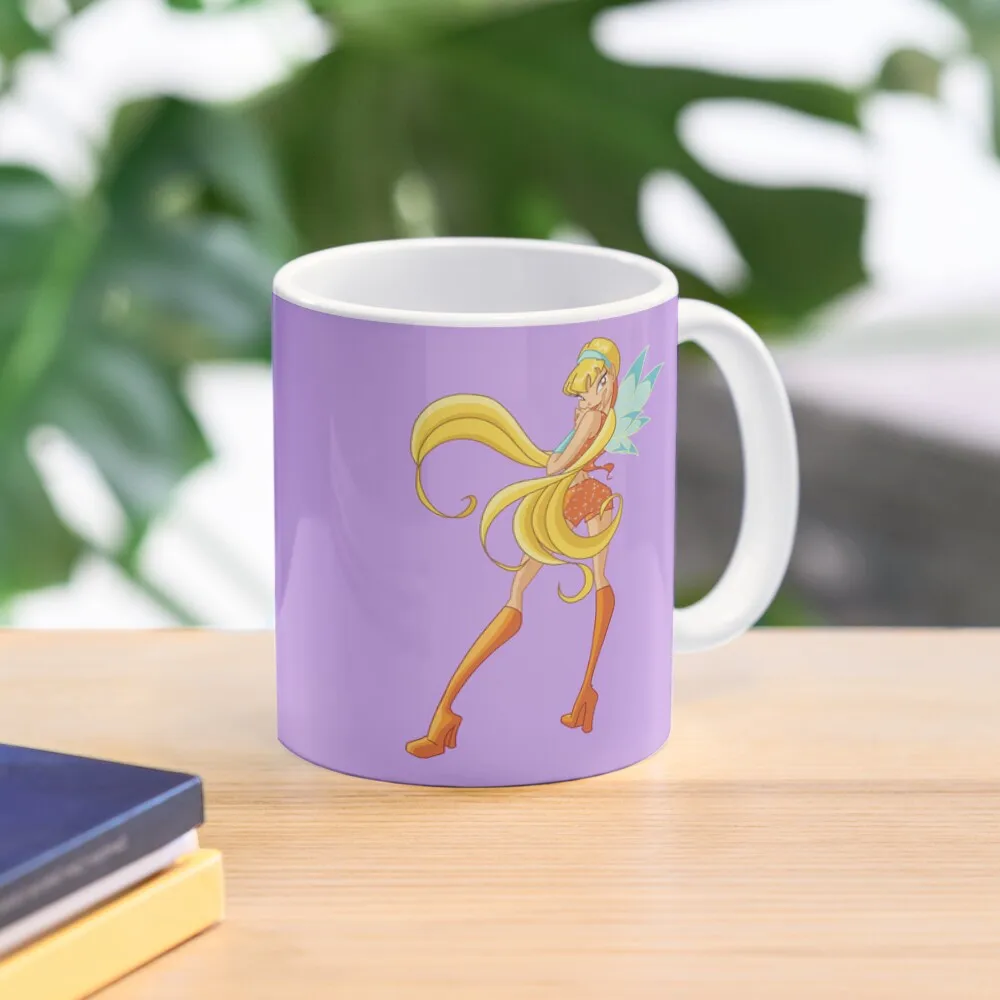 Stella From Winx Club Classic  Mug Drinkware Tea Gifts Cup Coffee Handle Round Picture Image Design Photo Simple Printed