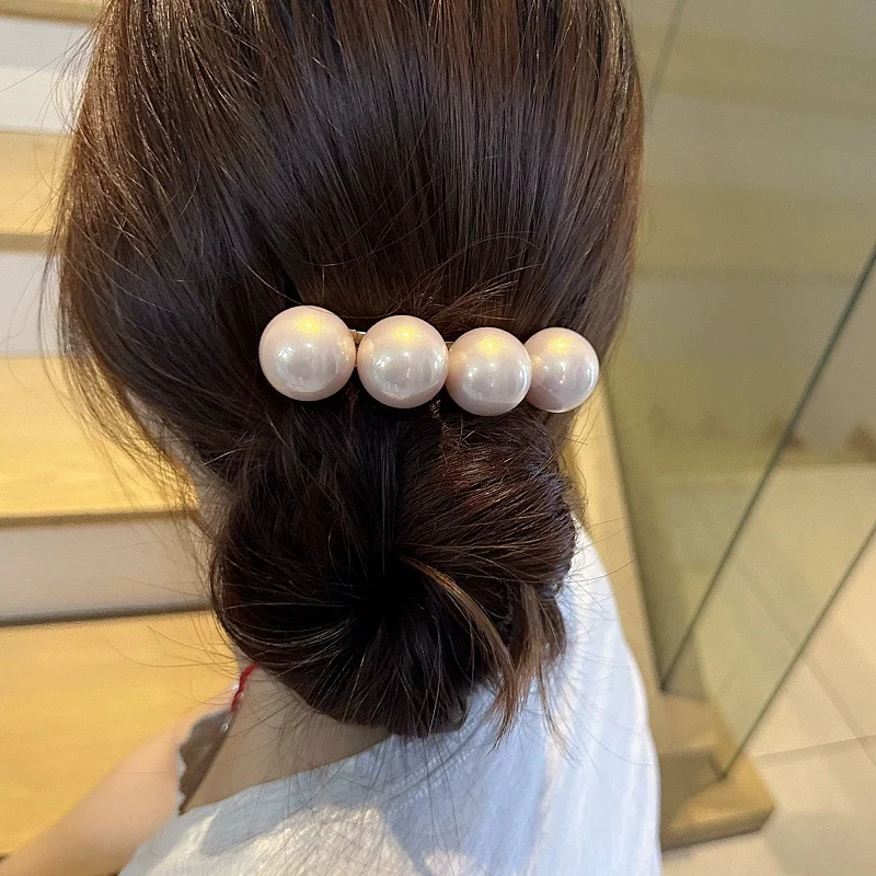 Große Größe Imitation Perle Haar Clips Für Frauen Mädchen Haar Styling Haarnadeln Haar Seite Klemme Barrettes Mode Haar Zubehör – Detail 4