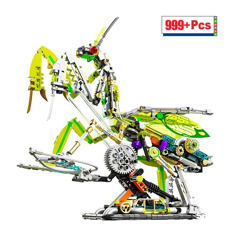 

Originality City Animal World DIY Mechanical Mantis Building Block MOC Can Move Model Brick Children Toys Festival Gifts