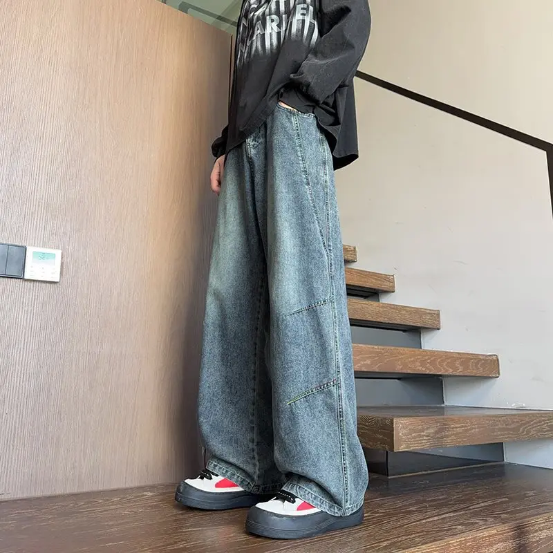 

Large Size Men's Jeans Straight Leg Thin Summer Denim Nine Points Retro Style Casual Comfortable Breathable Pocket Design