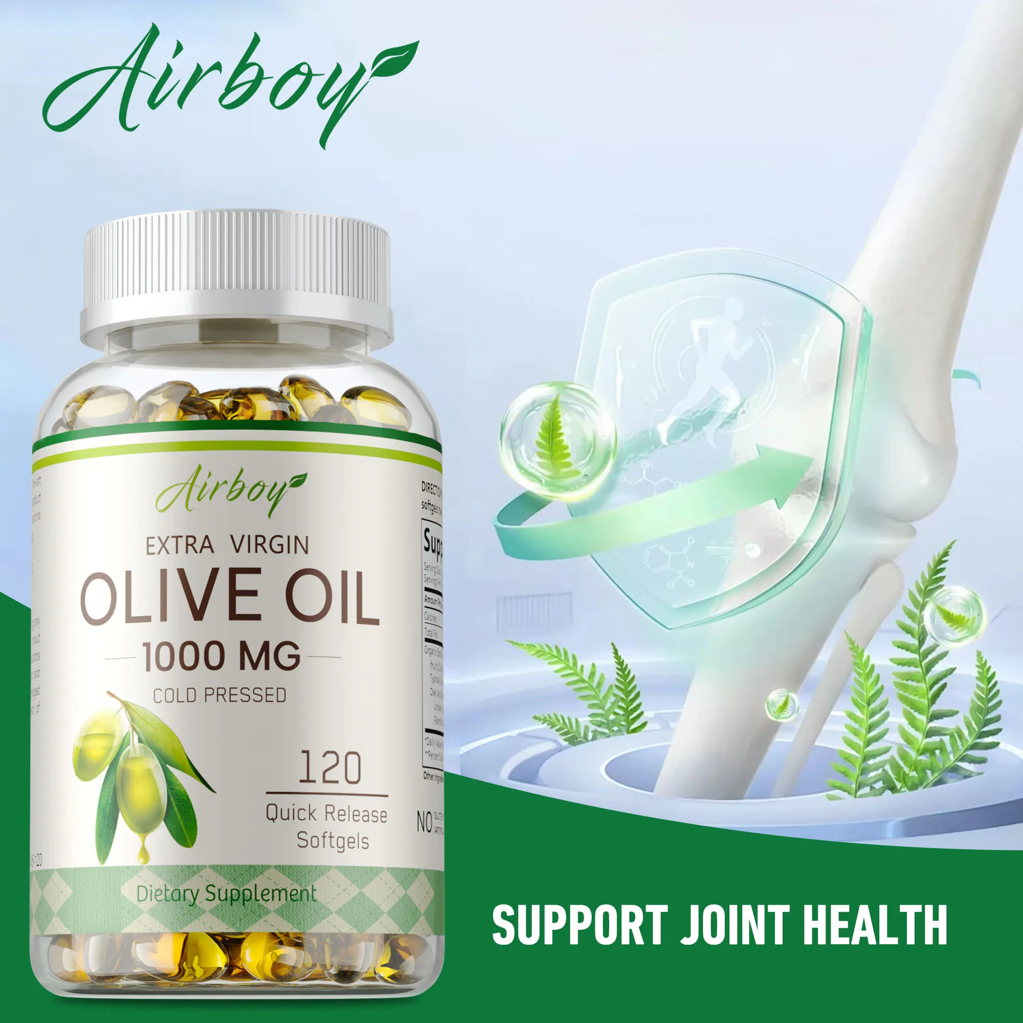 

Olive Oil - Antioxidant, Maintains Normal Blood Pressure, Blood Circulation, Supports Brain, Heart and Cardiovascular Health