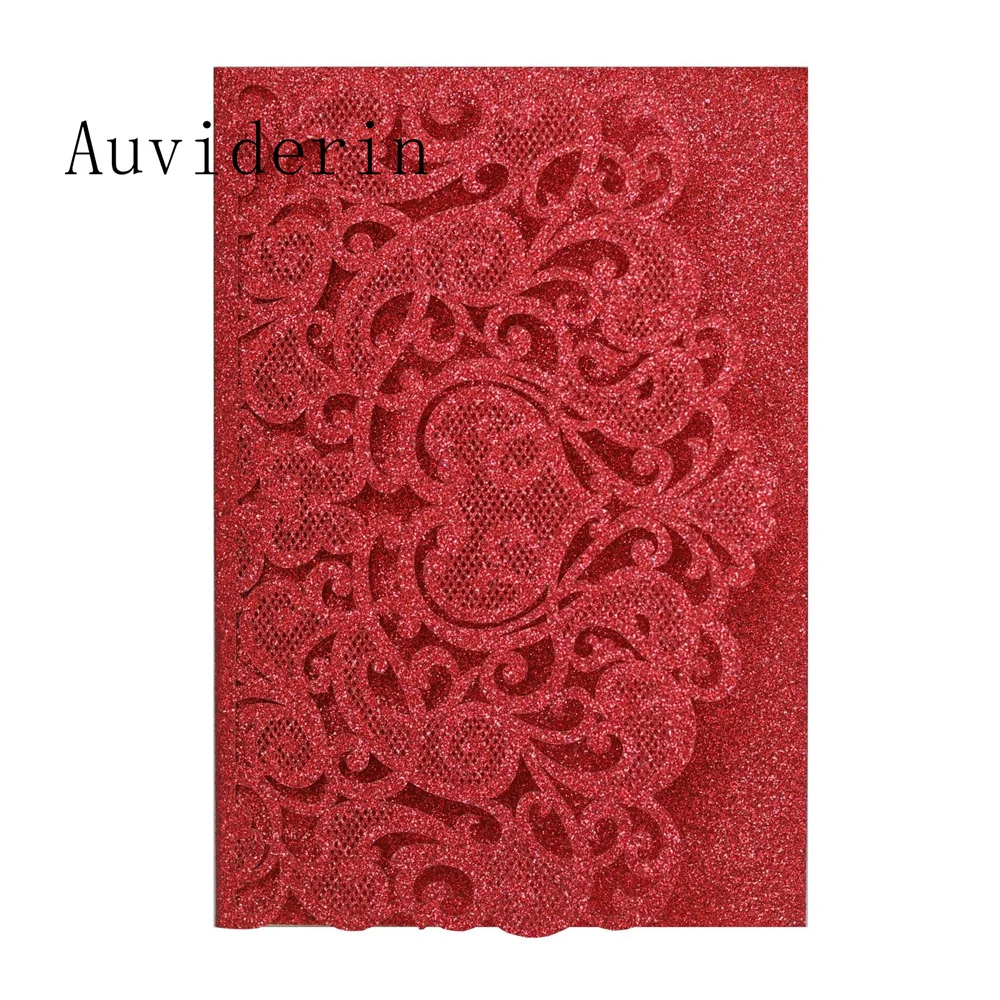 50/60/70 قطعة ثلاثية الأبعاد بطاقة دعوة الذهب بريق ورقة زفاف العروس والعريس الليزر القلب حفلة خطوبة دعوات ثلاثية أضعاف