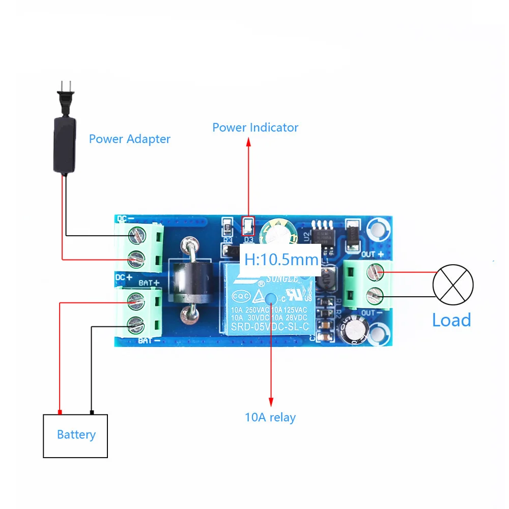 UPS Board Power-OFF Protection Module Automatic Switching UPS Emergency Cut-off Battery Power Supply 5V to 48V Control Board