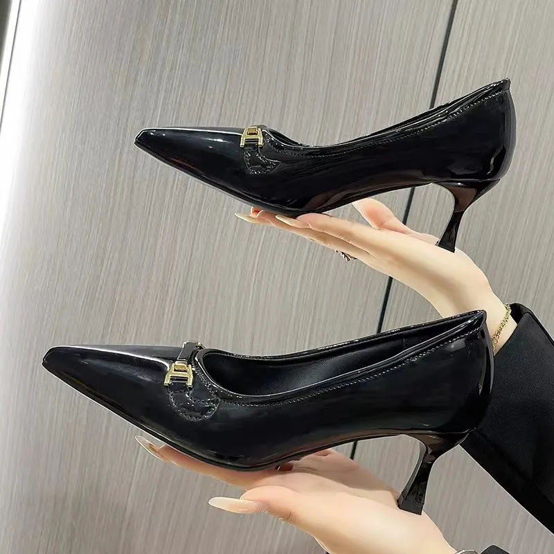 

New Style Pointed Toe Mid Heels Women Shoes Sexy Shallow Designer Pumps Autumn Fashionable Brand Dress Party Walking Shoes Femme