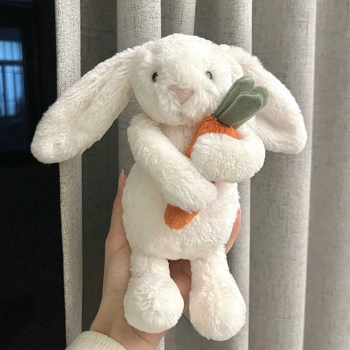 

30 см Jellycat, очаровательная кукла-морковка с кроликом, мягкая мягкая игрушка, розовый, белый, улыбающийся кролик, плюшевая игрушка, обнимающаяся плюшевая игрушка в подарок для девочки
