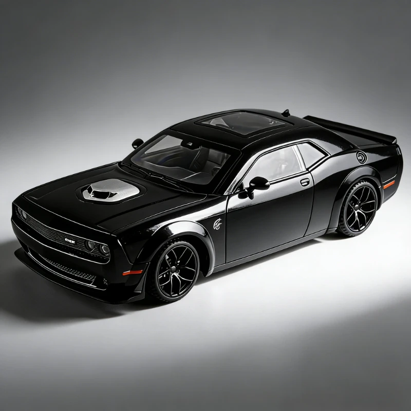 

1:18 high-end decoration hellcat alloy car model ornament pullback sound light bedroom study exquisite decoration reward gift