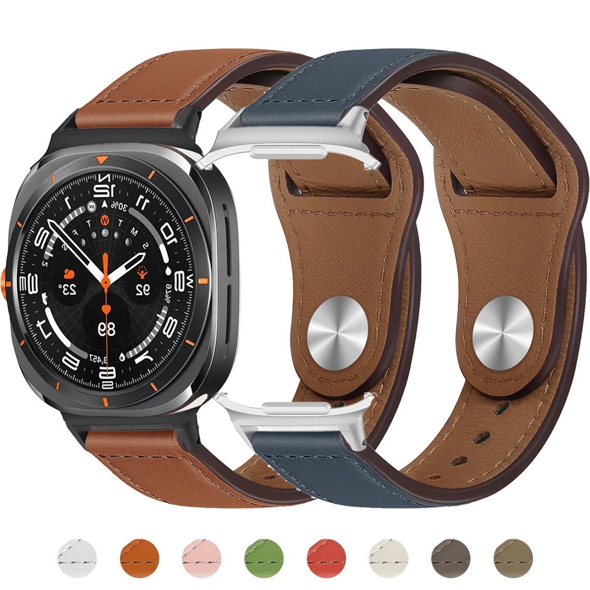 サムスンギャラクシーウォッチ用レザーストラップ,超スマートリストバンド,クイックリリースブレスレット,7つのアクセサリー,47mm