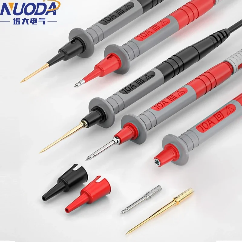 NUODA P1308B 18pcs Multimeter Test Leads Kit with Replaceable Needles Alligator Clips 4mm Banana Plug to test Hook Clips Set