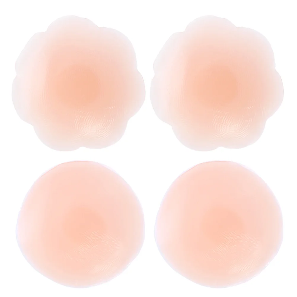 2쌍의 보이지 않는 유두 커버 피부 친화적인 실리콘 소재 여성용 유두 커버를 사용하고 제거하기 쉽습니다.