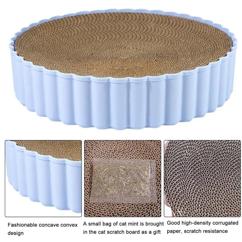 Corrugated Cat Scratch Pad | Cardboard Dog Scratcher | Reusable Cat Scratcher Bowl Training Toy Recycle Indoor Cat Scratch Pad