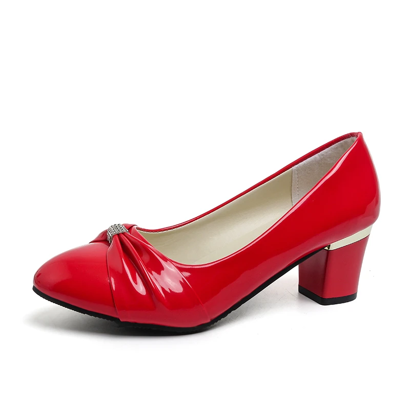 Designer Ladies Pumps Medium Heel Nude Sexy High Heels Weeding Shoes Women Office Work White Pumps Party Shoes Plus Size 42 view 5