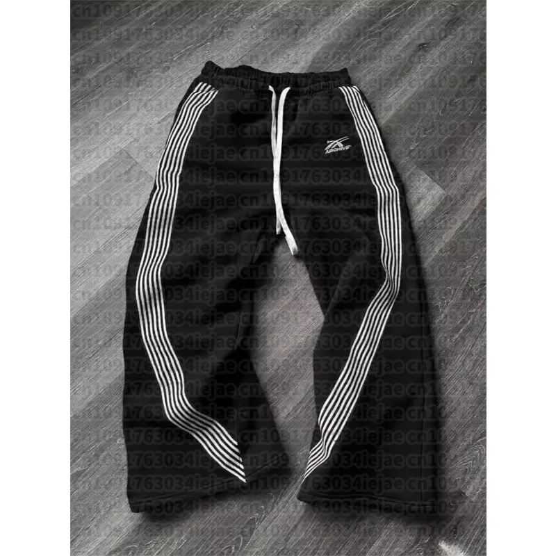 Casual Loose Straight Leg Pants Striped 2026 Summer Fashion Trend Street Hip-hop Jogging Men's Women's Harajuku Sweatpants