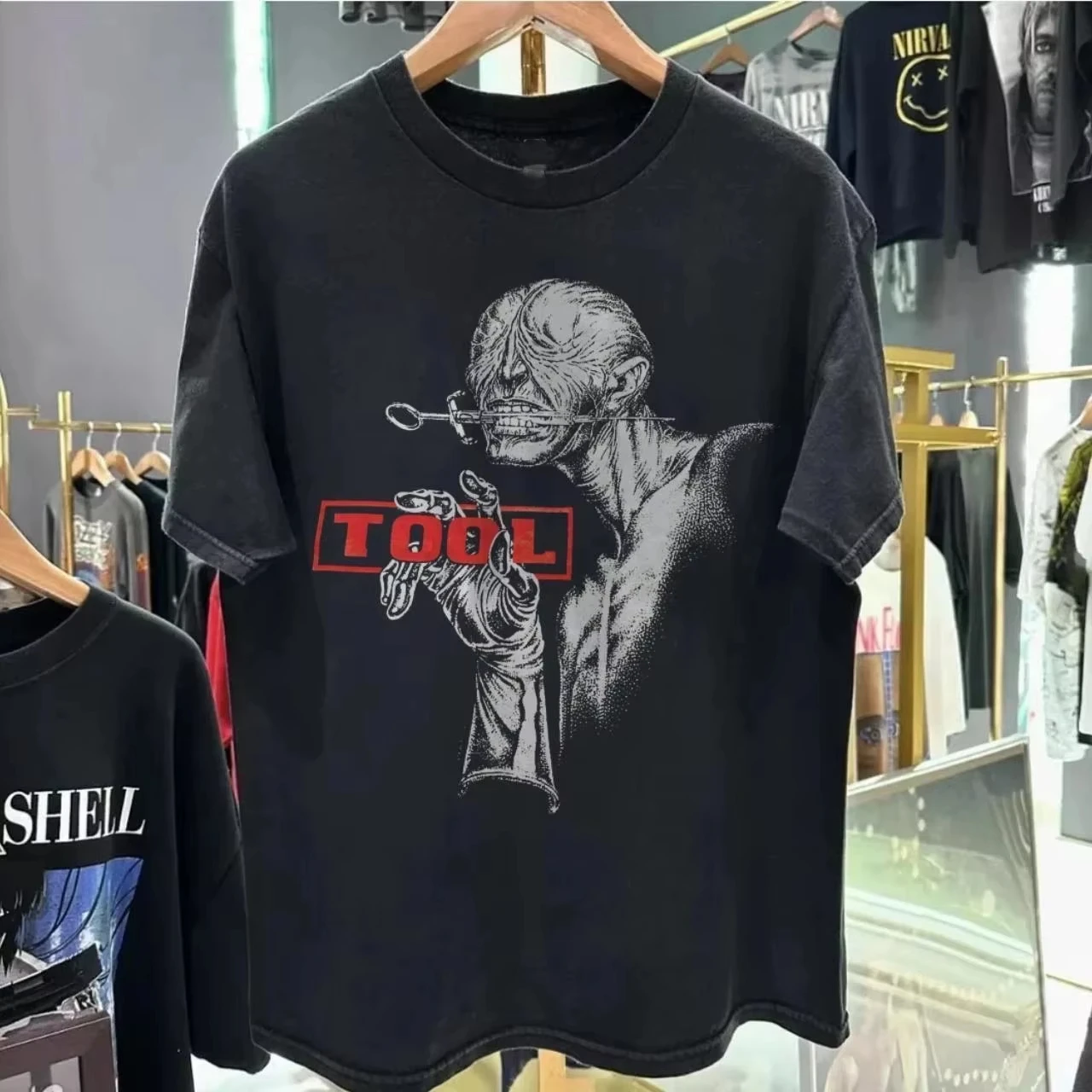 New Design Retro Stencil Portrait T Shirt Unisex Loose Short Sleeve Tee Rock Fan Streetwear Tops