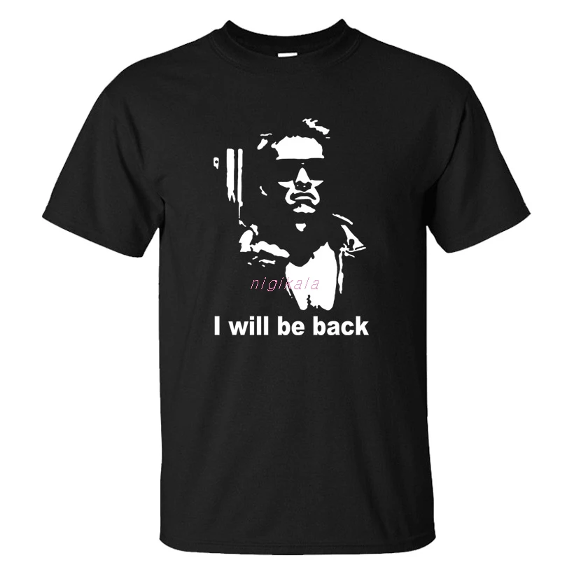 New Summer The Terminator Arnold Schwarzenegger I will be back T-shirt Men Cotton Printed Short-sleeve T shirt