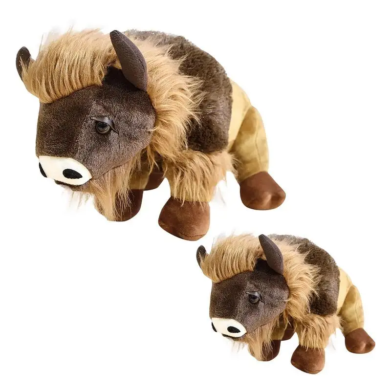 Brown Calf Scottish Highland Cow Stuffed Animal Plush Toys Realistic Soft Cow-shaped Stuffed Animal Gift Dolls For Kid Boys Girl