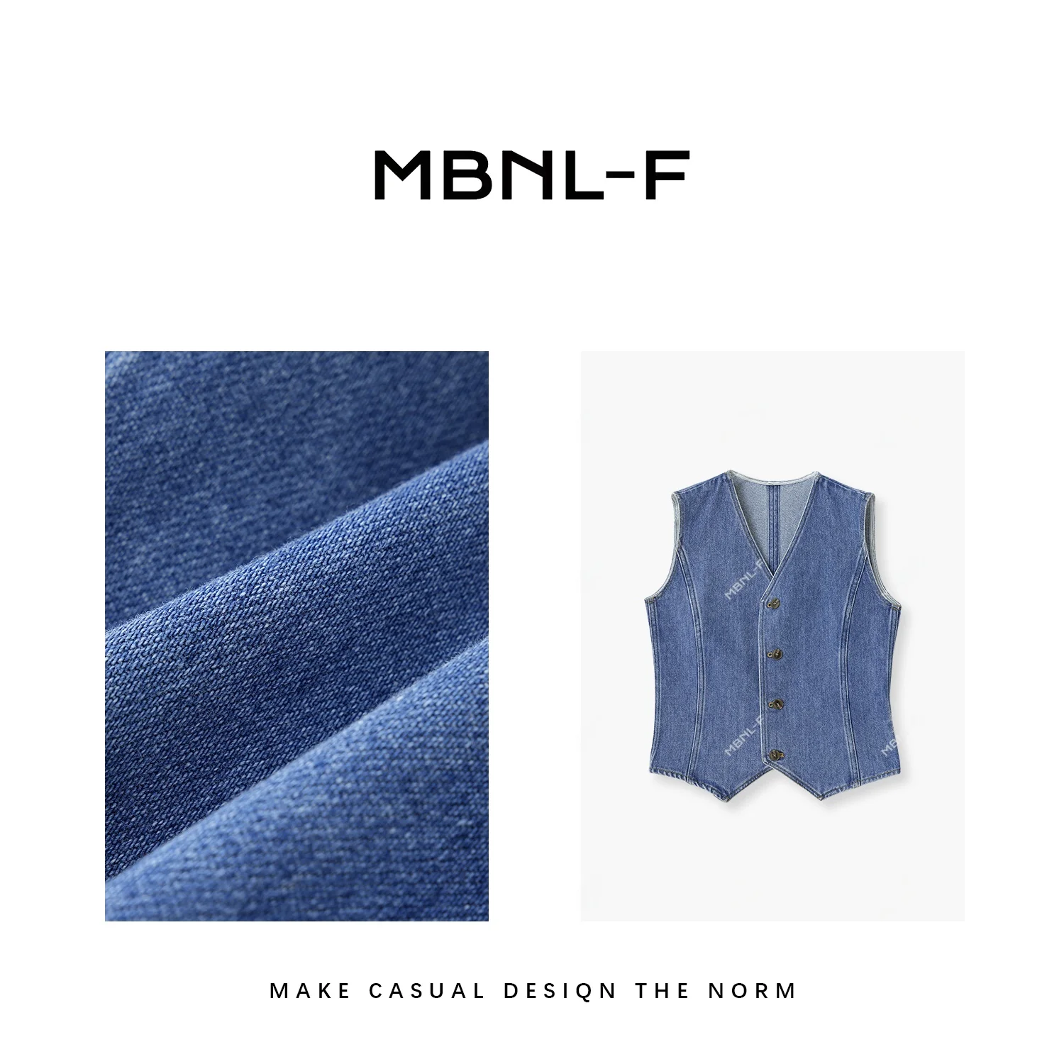 

MBNLF Denim Vest Svel Casual Versatile Vest Spring 2024 Women's Faion Chinese Sle Top Kinglei XMSY968