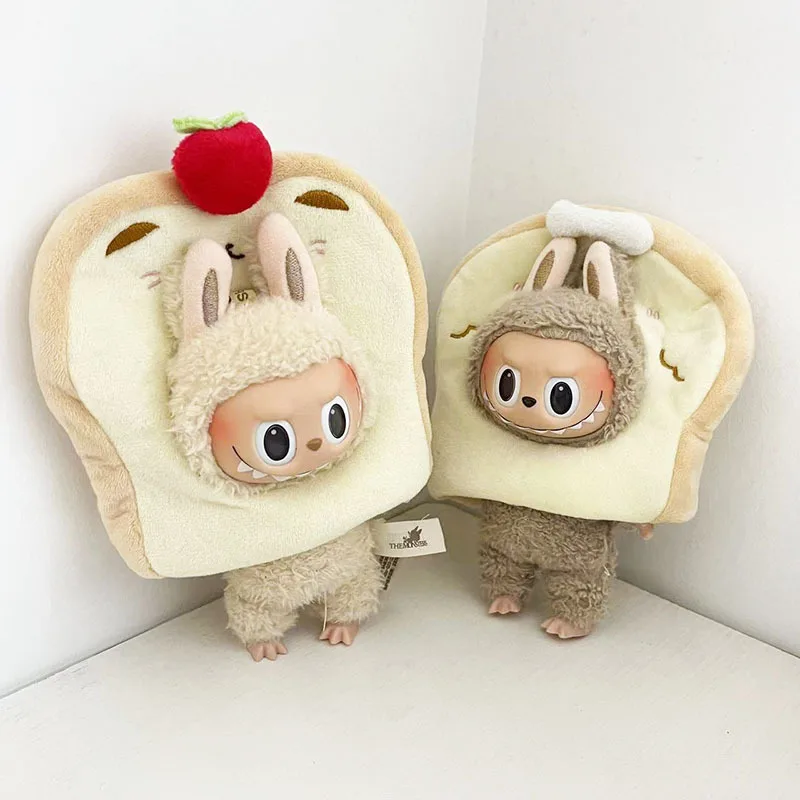 

Creative Toast Bagels Accessories for 17cm Labubu Idol Dolls Kawaii No Doll Korea Kpop Exo Clothing Hoodie Plush Doll'S Clothes