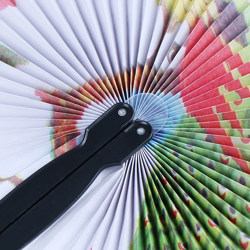 1PC Chinese Style Mini Summer Hand-held Small Round Paper Fan Flower And Bird Landscape Painting Folding Fan Decorative Gift