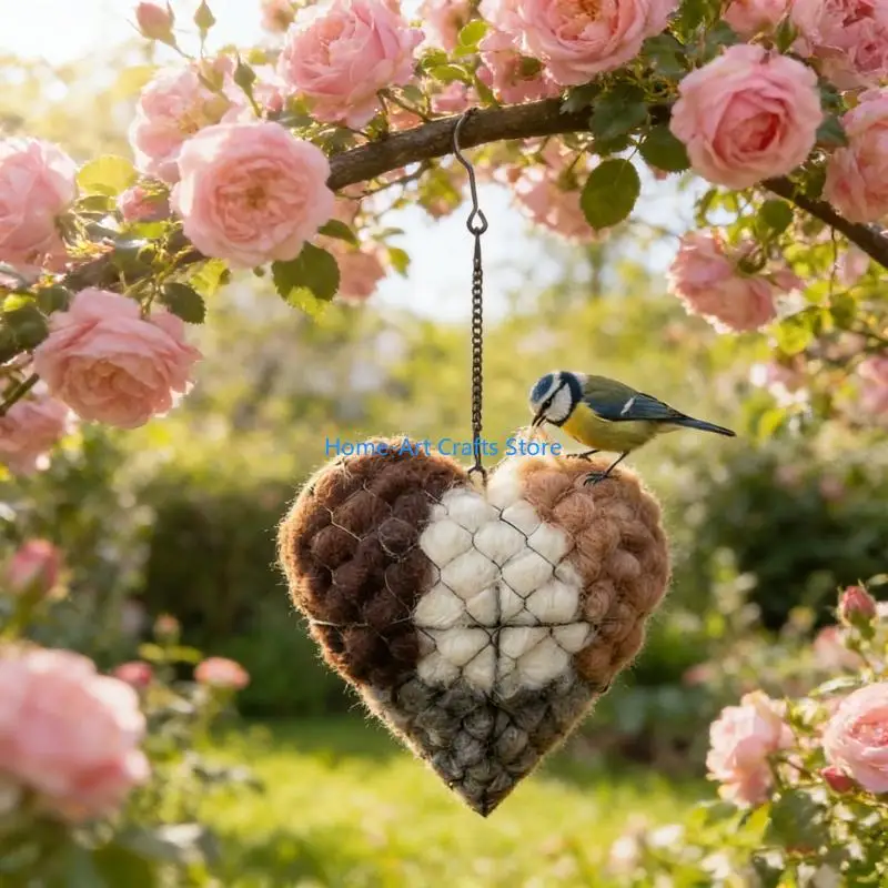 Picture 4: Y3NA 2Pcs Elegant Bird Nesting Heart Bird Nest Supply Storage Box Outdoor Decoration