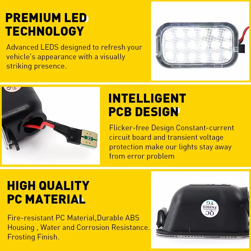 2Pcs LED Side Rearview Mirror Light Puddle Lights For Chevrolet Silverado 2500 3500 HD LTZ/WT/LT 2011-2014 Suburban Tahoe LS LT