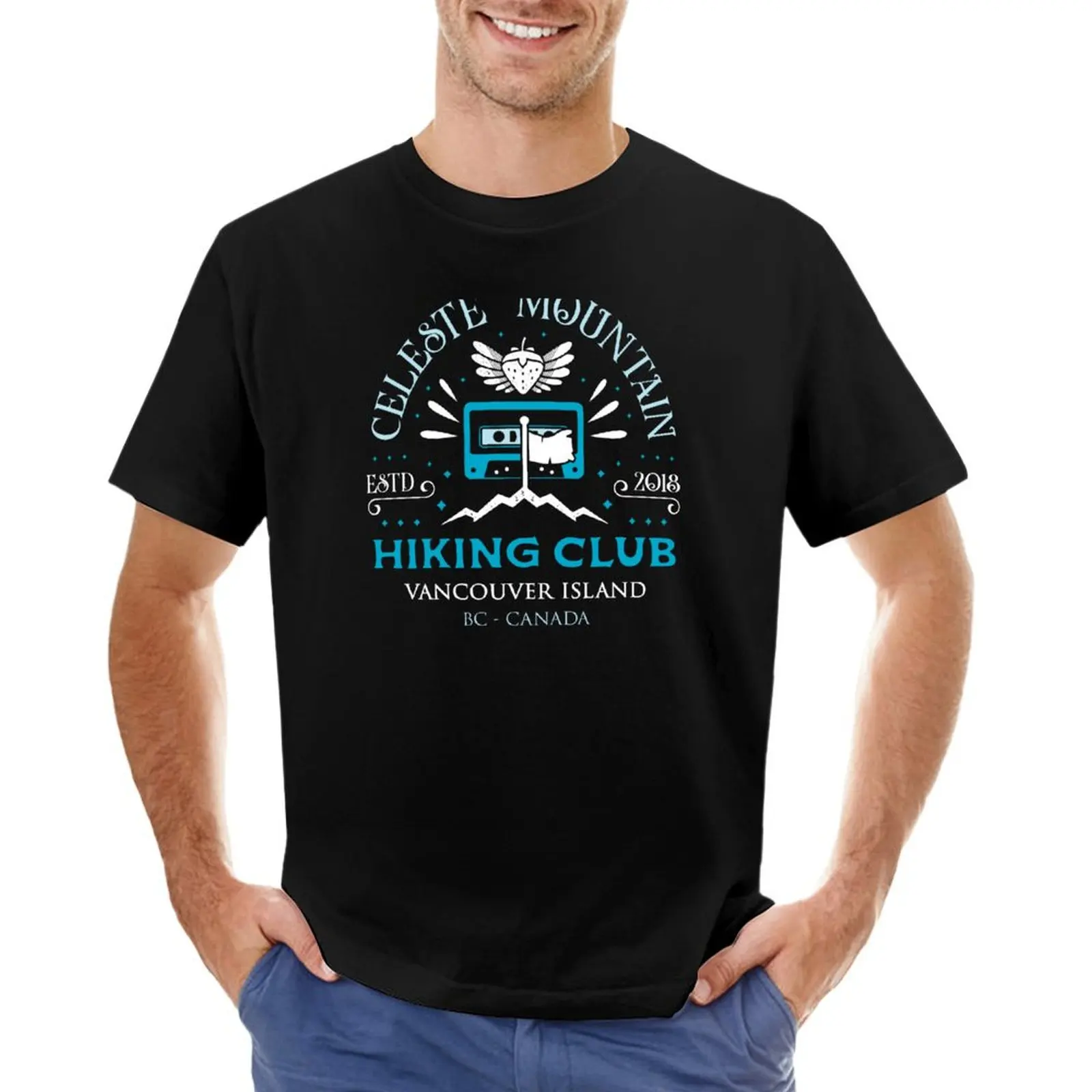 Celeste Mountain Hiking Club T-Shirt heavyweights blue archive vintage graphic tee mens t shirt graphic