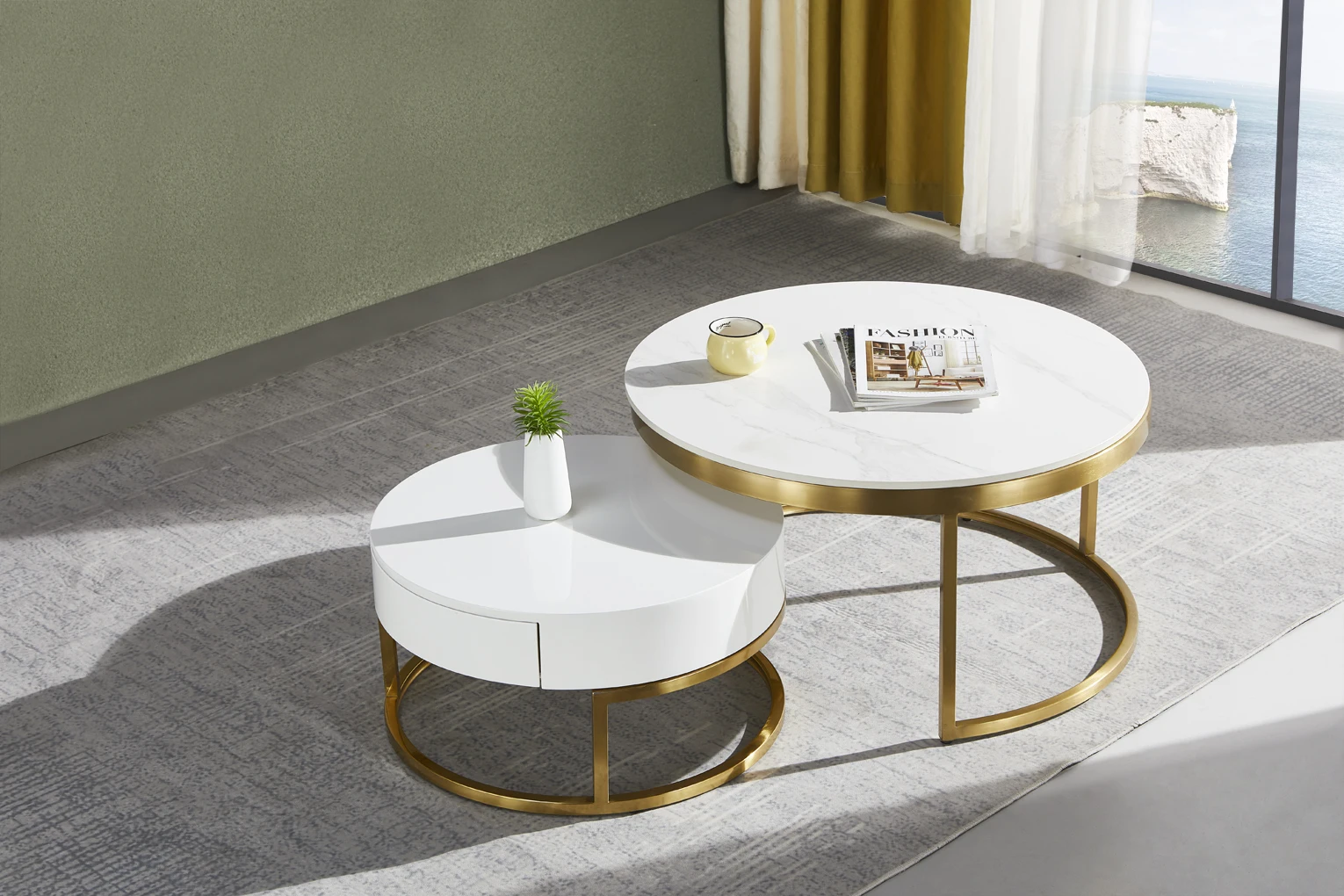 Wholesale High Quality China Manufacturer Luxury Living Room Side Round Table Custom Coffee Table