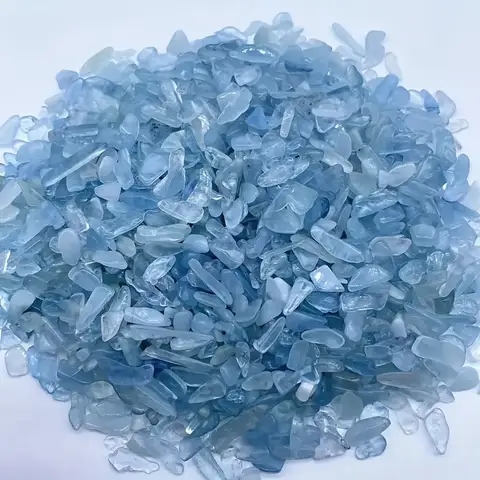 Chip de cristal de Aguamarina de 3-12mm, chips de piedras preciosas de Aguamarina de alta calidad, cristal azul Natural, para decoración paisajística