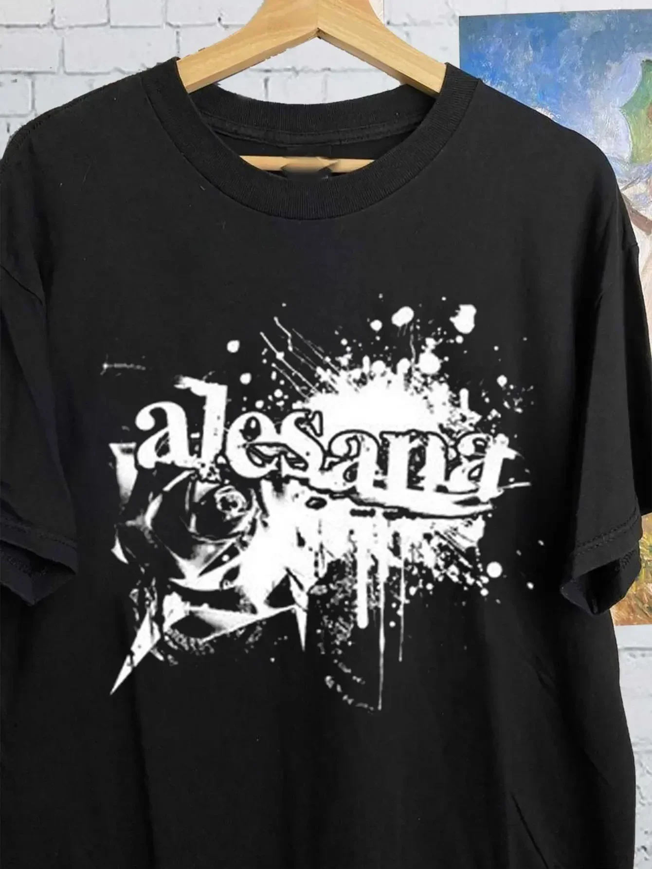 NEW Popular Alesana Black Rose Band Black Unisize T-Shirt AC1132 Tops Oversized T Shirt Men T-Shirt Meme Mens Tops Mens