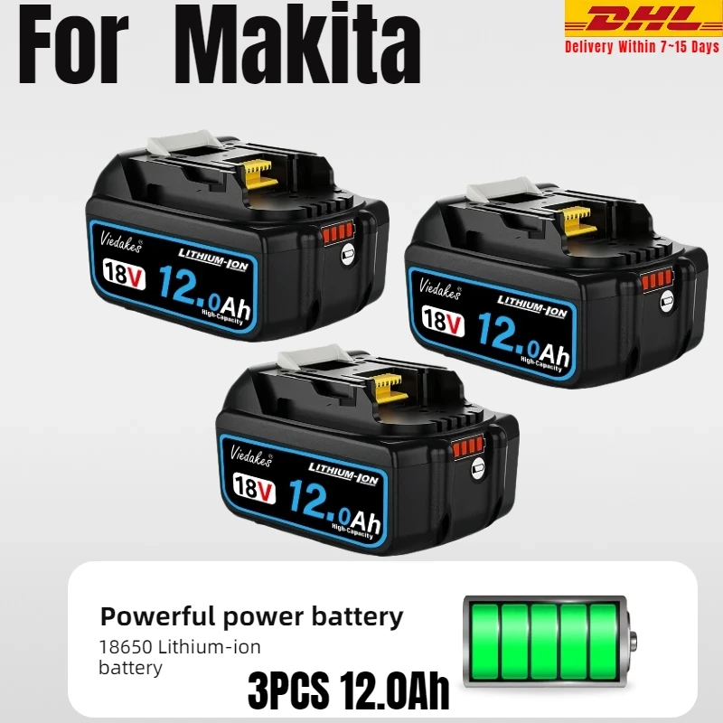 

New 18V 12.0Ah Large Capacity Battery Reliable Quality For Makita DGA404 DTW700 DHR202 DJV182 DDF487 Cordless Power Tool Battery