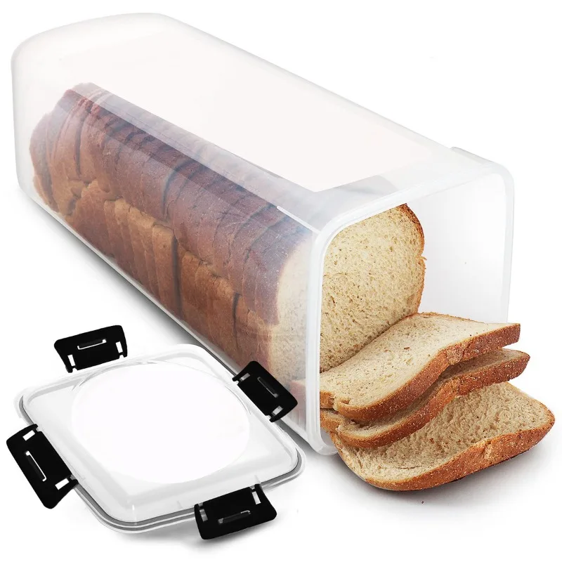 Bread Storage Box Airtight Toast Keeper Freshness Preservation Container Kitchen Food Dispenser