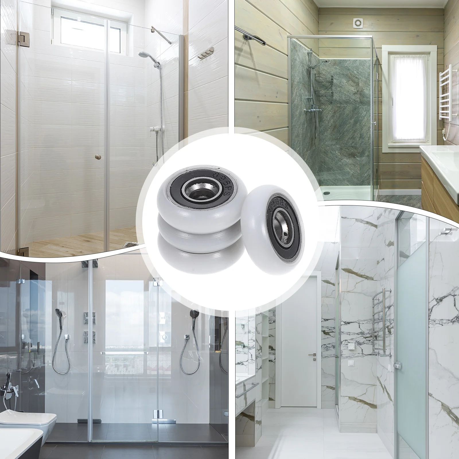 

4Pcs Sliding Glass Door Rollers Bathroom Shower Door Pulleys Diameter 19Mm Vintage Style Smooth Quiet Screen