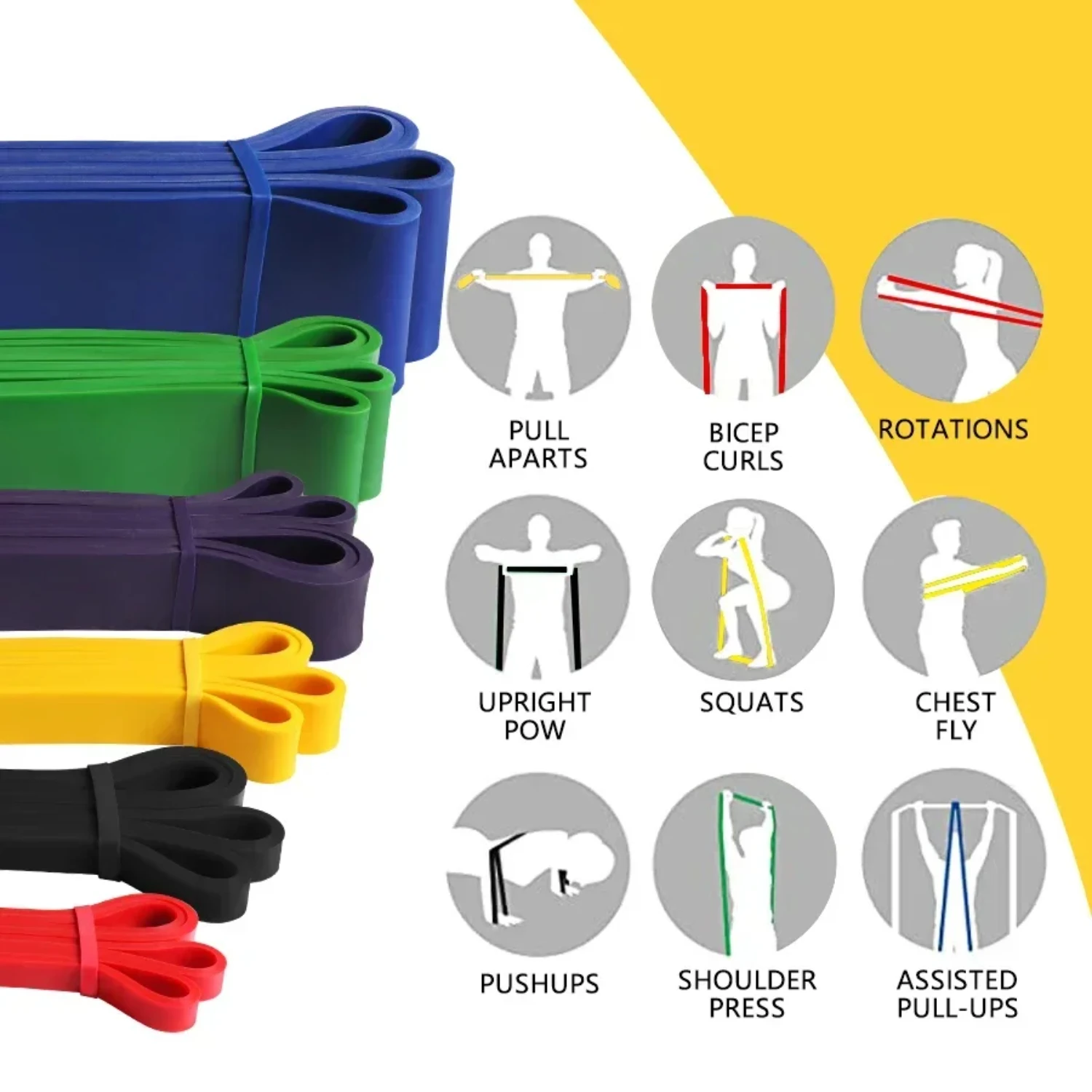 Nieuwe Zware Latex Weerstandsband Oefening Elastische Band Sport Kracht Pull Assist Band Training Pilates Fitness Apparatuur