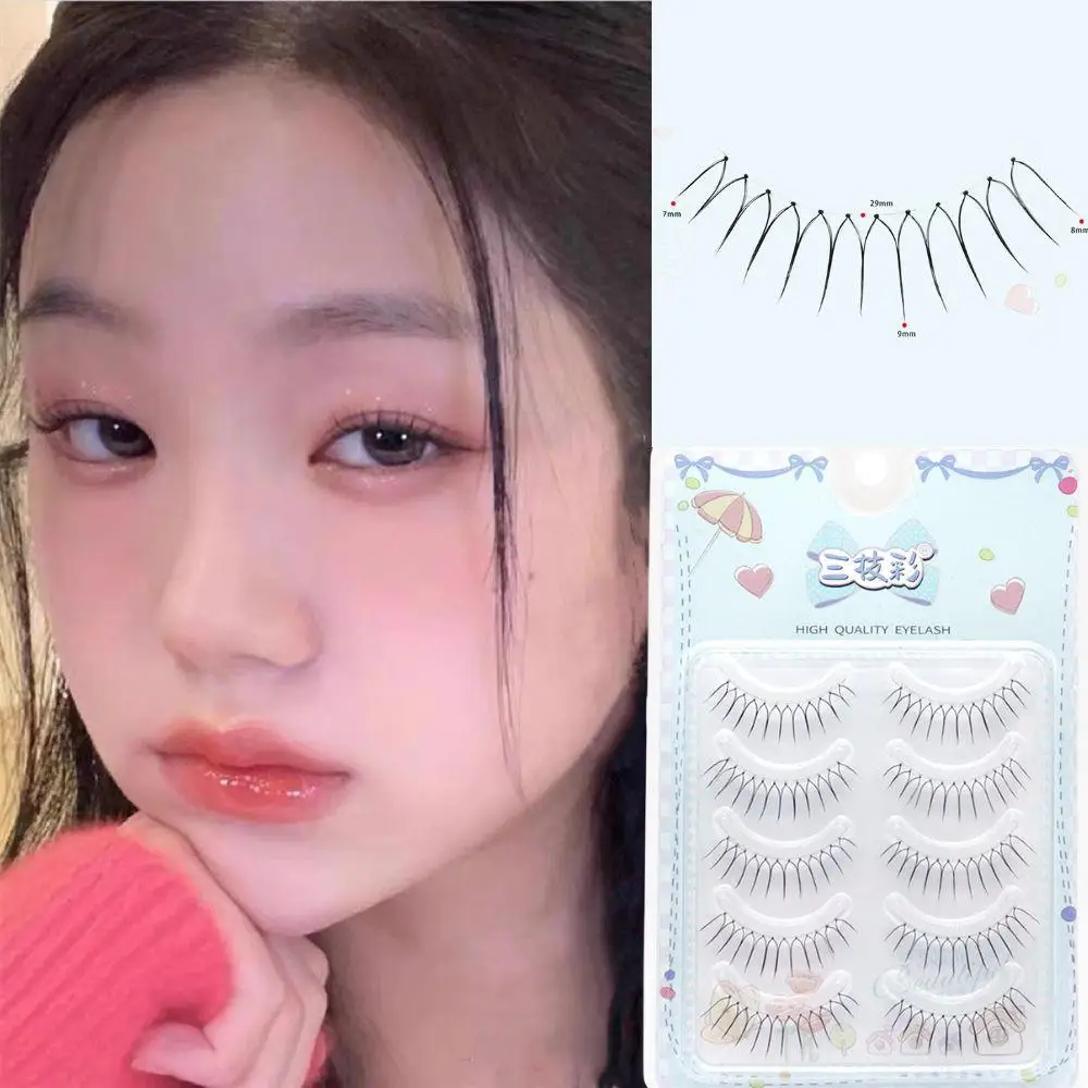 ใหม่ 10/5 คู่K-Pop U-รูปขนตาปลอมการ์ตูนEye Lash ExtensionเกาหลีIdolคอสเพลย์DIY Eye LashesธรรมชาติWispyขนตา