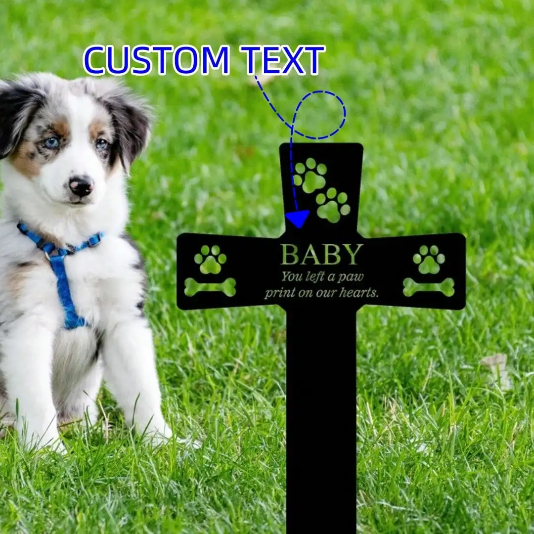 

Pet Memorial Cross Stake Personalized Sympathy Garden Grave Marker
