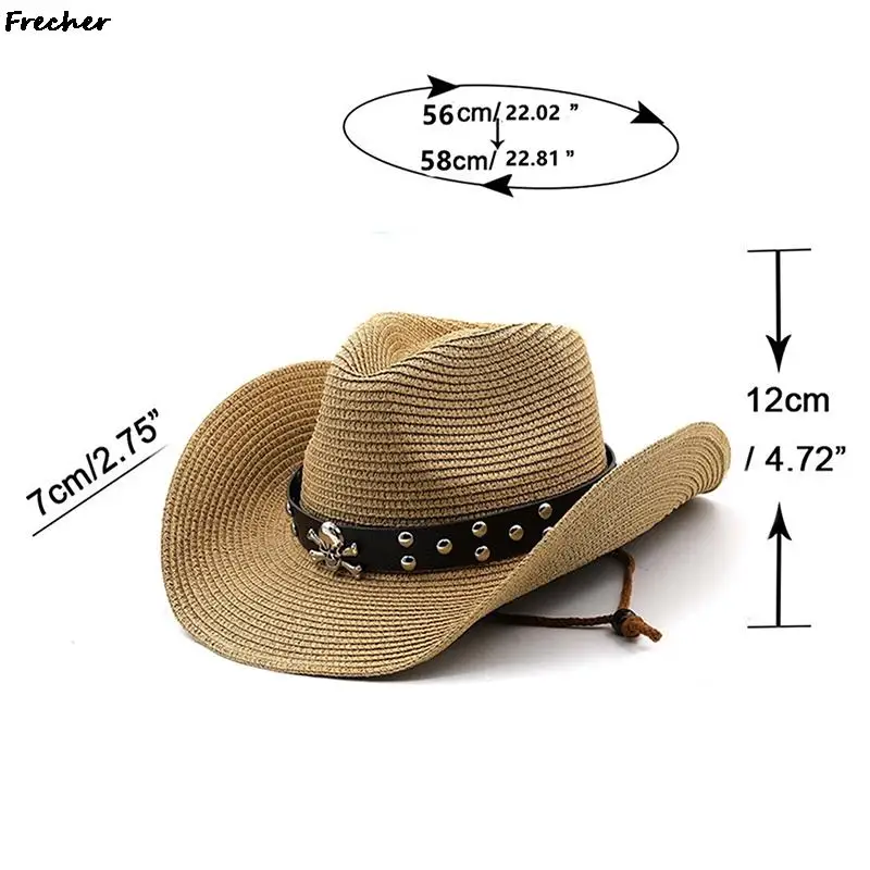 Summer Western Cowboy Hats Men Women Retro Fedora Caps Fashion Jazz Hat Beach Holiday Country Panama Gentleman Grassland Cap