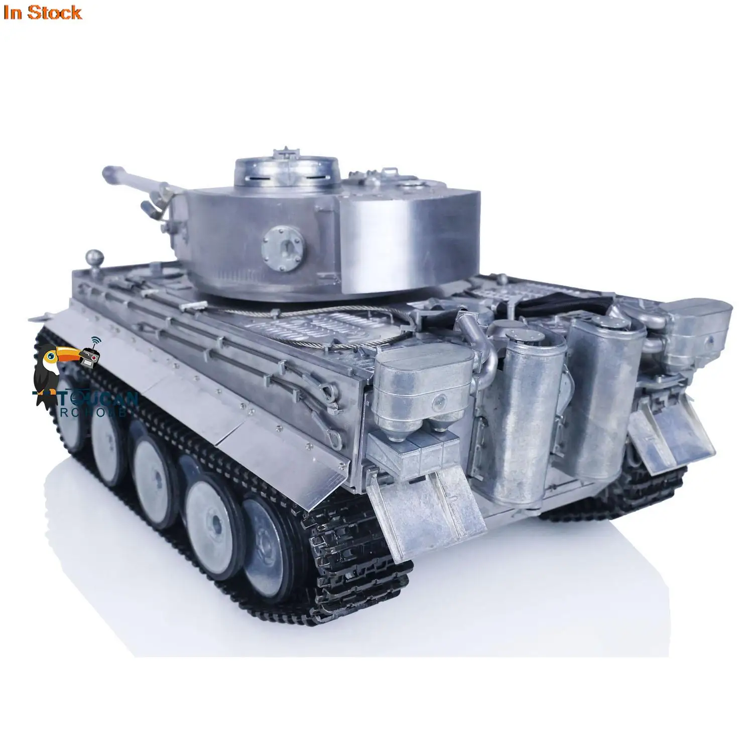 In Stock Metal Mato 1/16 Tiger I RTR RC Tank BB Shooting Pellets Metal Color 1220 Steel Model Silver Radio Army Toy TH00641